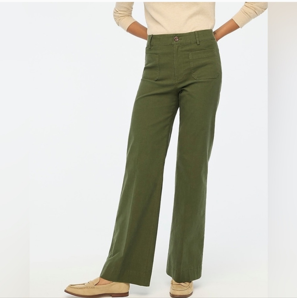 J. Crew Olive Wide Leg Pants